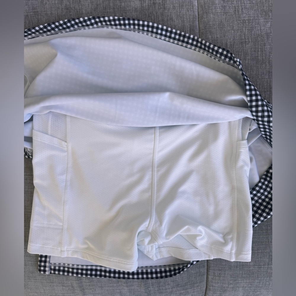NWT Abercrombie YPB sculptLUX High Rise Lined Wrap Skirt,Black/White Gingham, S - Picture 9 of 10